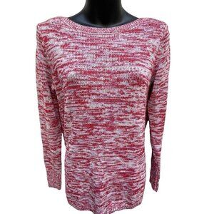 Red Lilac Marled Silver Knit Long Sleeve Pullover Sweater Apt. 9 Women’s XS